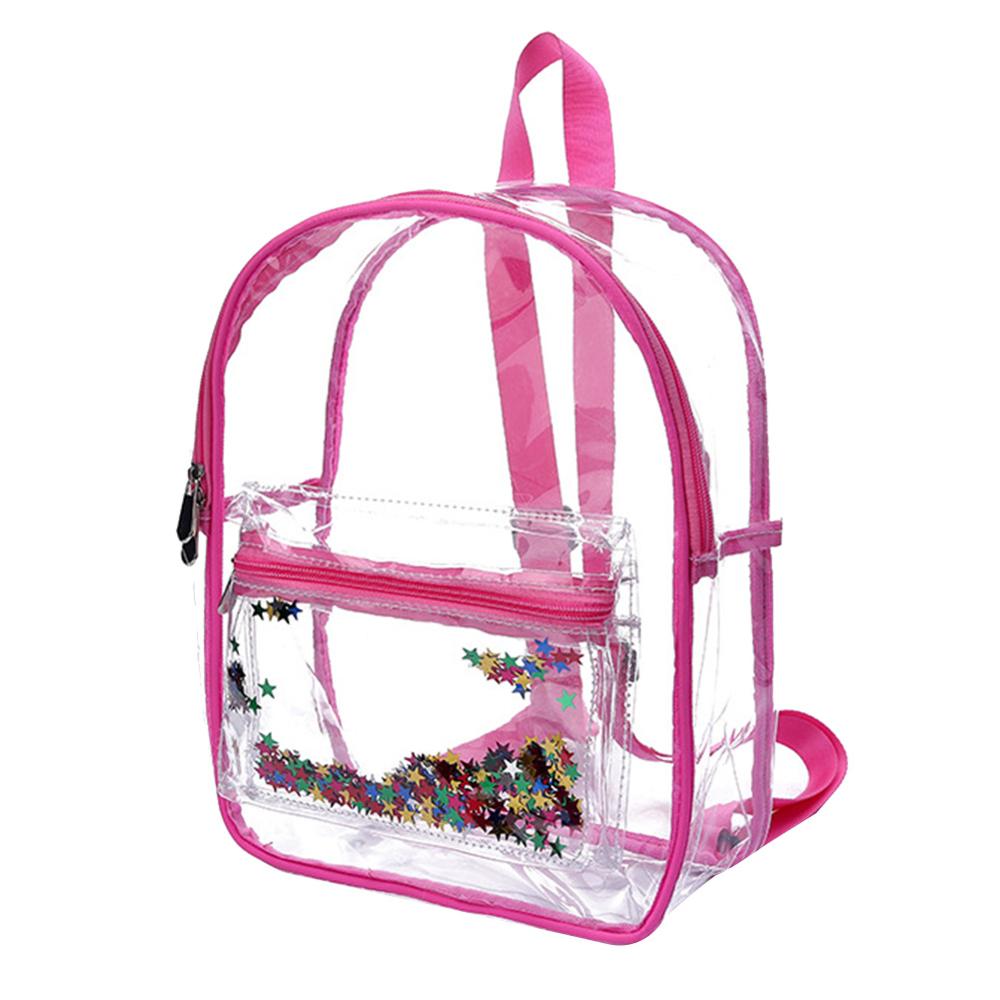 Mochila escolar transparente em PVC impermeável para crianças