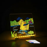 Lousa Led Kids acesa à noite como luz decorativa