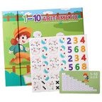 Páginas ilustradas do livro MathPlay com desenhos animados