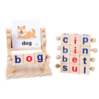Happy Words® jogo educativo de madeira para alfabetização bilíngue