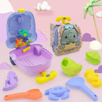Kit brinquedos de praia infantil baleia com 8 peças
