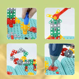 Kit de montagem 2D e 3D com 203 peças para crianças