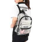 Mochila escolar transparente em PVC impermeável para crianças